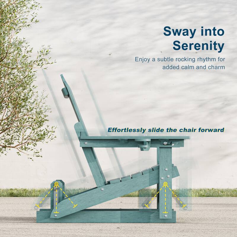 Glider Adirondack Patio Chair, 3-Position Adjust Smooth Motion Chair