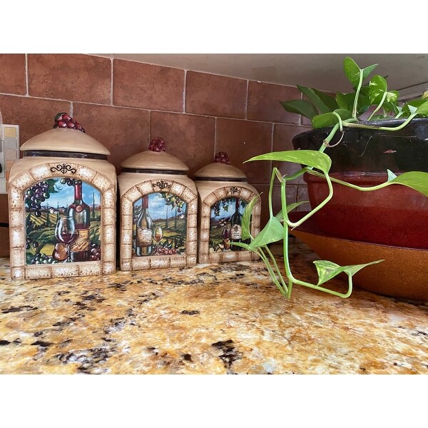 Certified International Tuscan View 3-piece Ceramic Canister ...