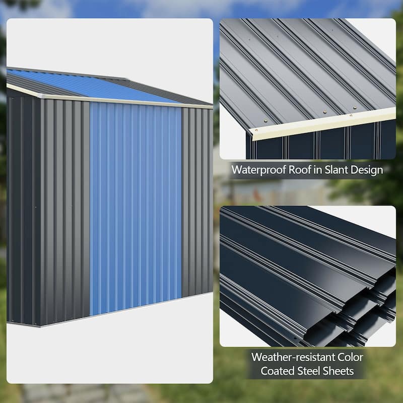 Gymax Outdoor Storage Shed Extension Kit for 7/9.1/11.2 ft Shed Width