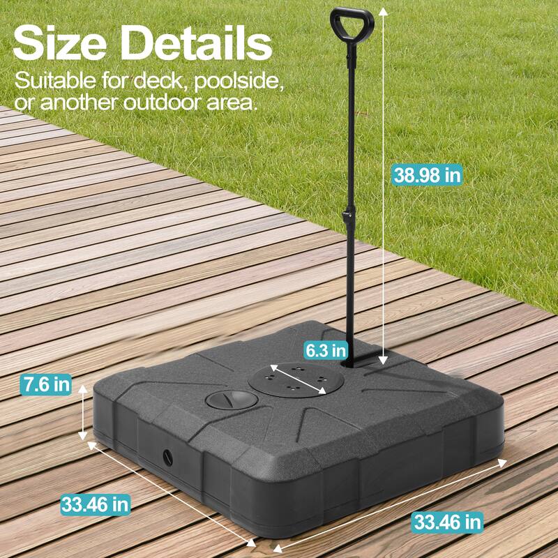 10X13 FT Outdoor Cantilever Patio Umbrella Solar LED Light with Rod Base