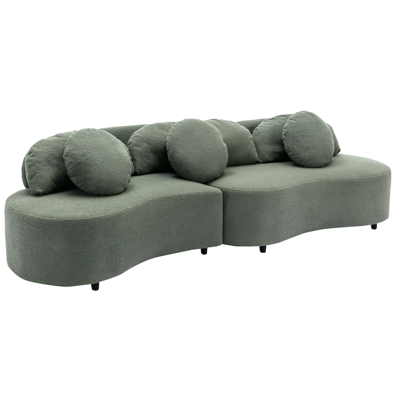 103.9" Modern Living Room Sofa Lamb Velvet Upholstered Couch Furniture for Home