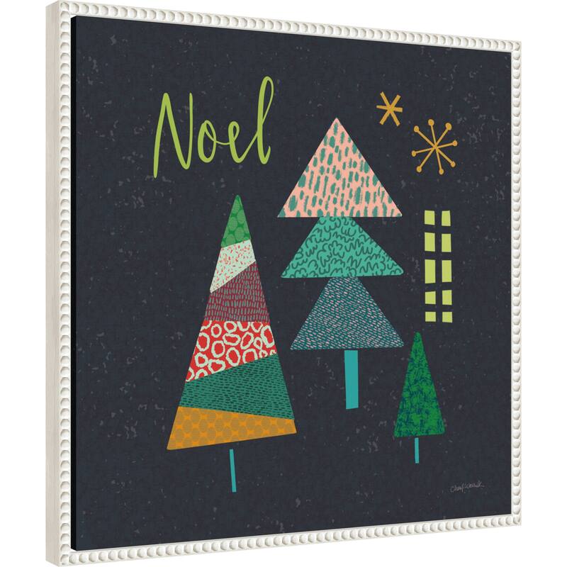 Winter Wonder I by Cheryl Warrick (22 x 22 in.), Framed Canvas Wall Art Print - Sylvie Beaded White