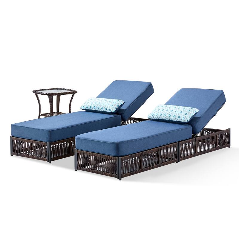 Pocassy Outdoor Lounge Chairs, Pool Lounge Chairs with Adjustable Backrest