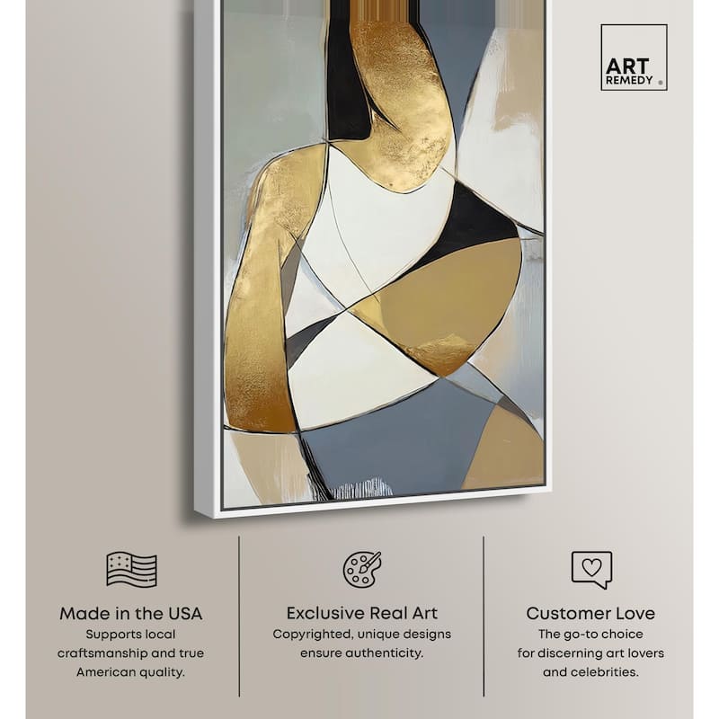 Gold Leaf Contours Canvas by Art Remedy