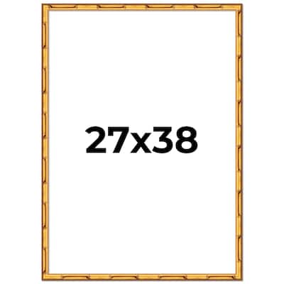 27x38 Frame Gold Bamboo Solid Wood Picture Frame | 1 Inch Moulding