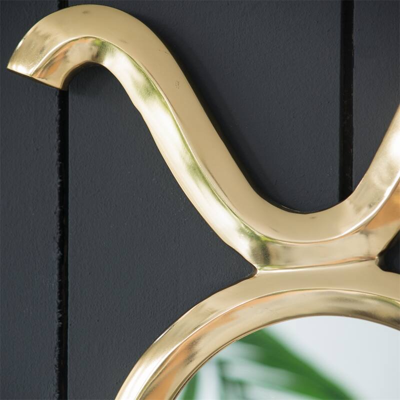 Modern Gold Round Mirror with Aluminum Frame Wall Decor for Entryway