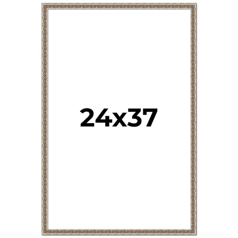 24x37 Frame Silver Versailles Ornate Solid Wood Picture Frame | 1 Inch
