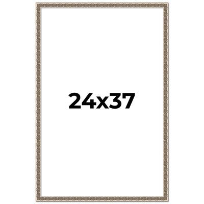 24x37 Frame Silver Versailles Ornate Solid Wood Picture Frame | 1 Inch