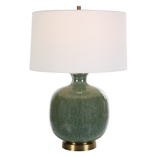 Uttermost Nataly Aged Green Table Lamp - 26"H, Shade 10"H x 18"Dia.