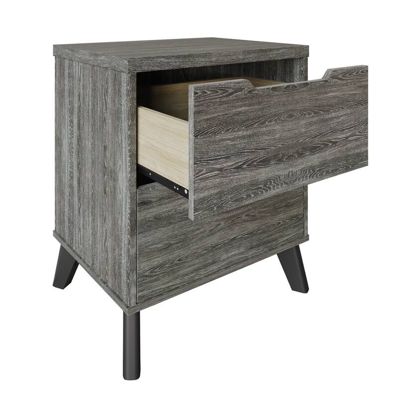 CraftPorch Chic and Vintage Wooden Nightstand with 2 drawers