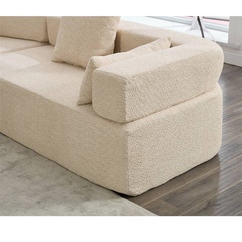 4-Seat Living Room Oversized Upholstered Curved Modular Combination Sofa