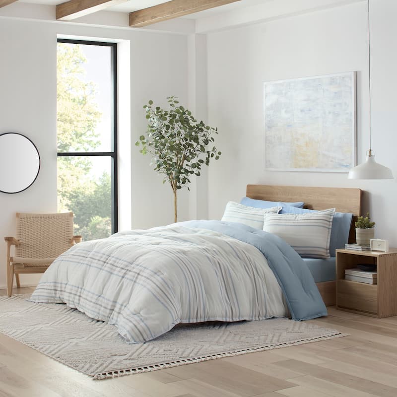 Vellux Bergen Blue/Grey Comforter Set