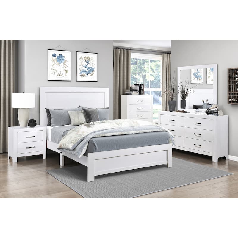 Queen Size Wood Panel Bed with Headboard and Bed-in-a-Box Design