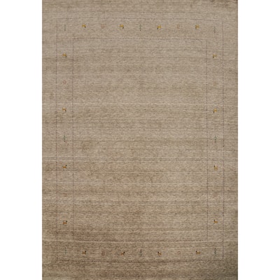 Hand Knotted Oriental 100% Wool Carpet Tribal Animal Pictorial Beige & Ivories Gabbeh Area Rug - 9' 9'' X 8' 2''