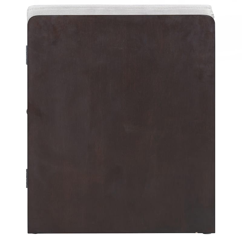 Rustic Storage Bench Multifunctional Wood Entryway Shoe Bench with Removable Cushion, Woven Rattan Doors & Adjustable Shelves