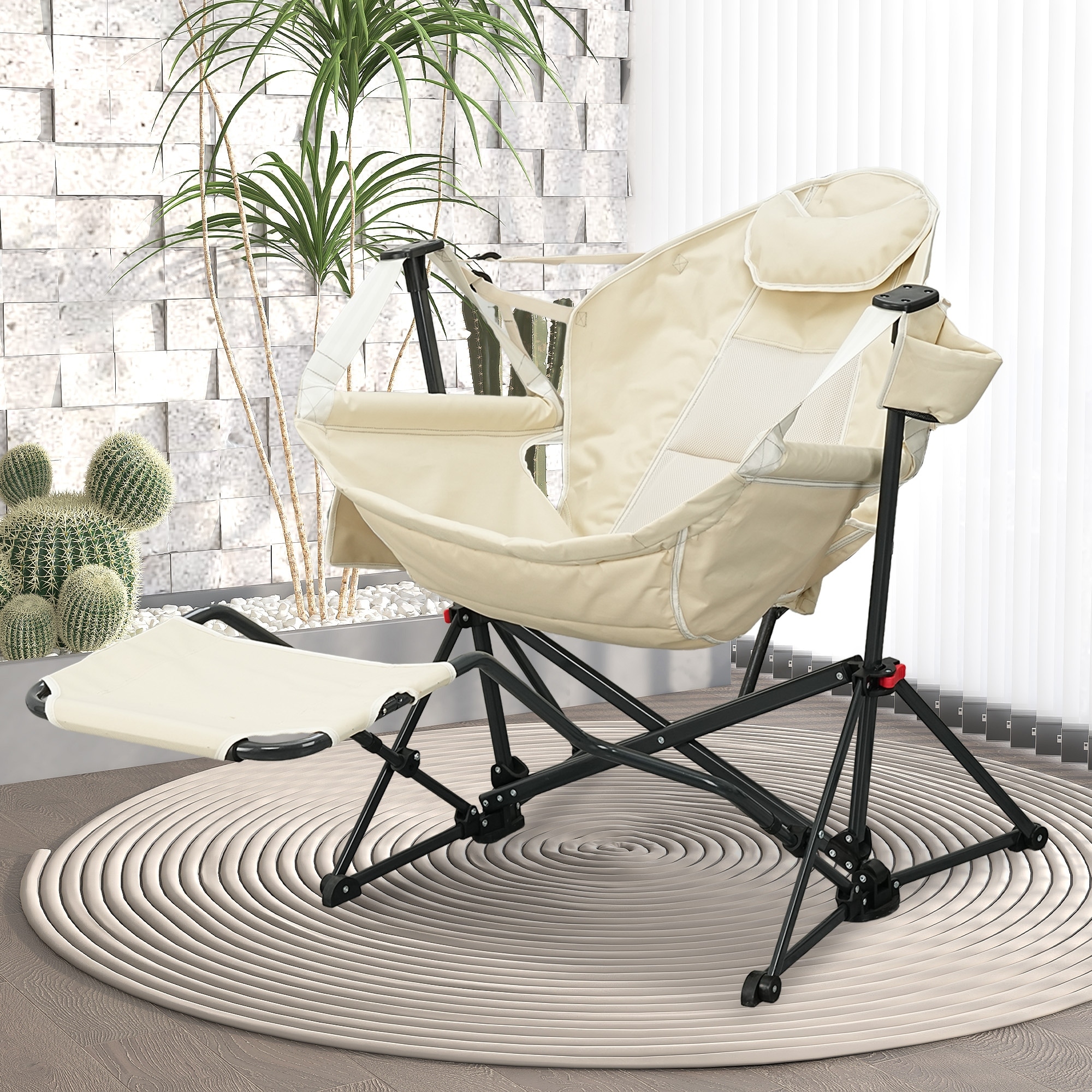 Hammock Camping Chair with Footrest, Outside Foldable Portable