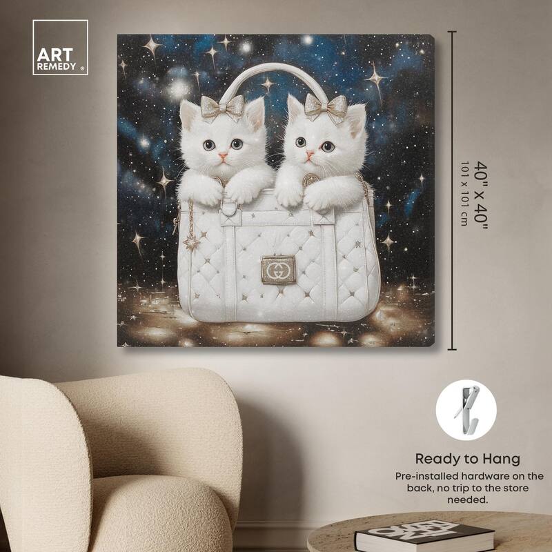 Constellation Kittens Purse Canvas by Art Remedy, Gallery Wrapped