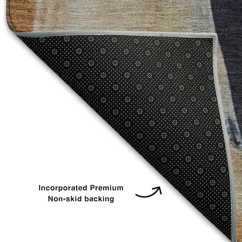 Premium Washable Super Soft Abstract Brushstrokes Mayfield Rug