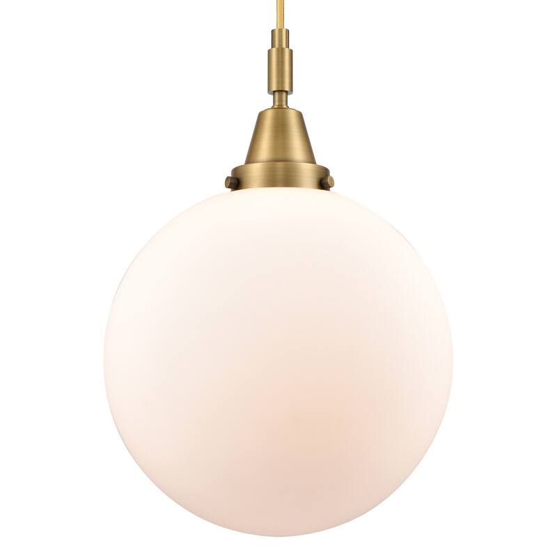 Innovations Lighting 447-1P-G201-12 Beacon 12" Wide Pendant with Matte - Brushed Brass