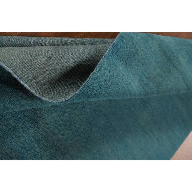 Light Blue Modern Gabbeh Oriental Area Rug Hand-Knotted Wool Carpet - 4'10" x 6'6"