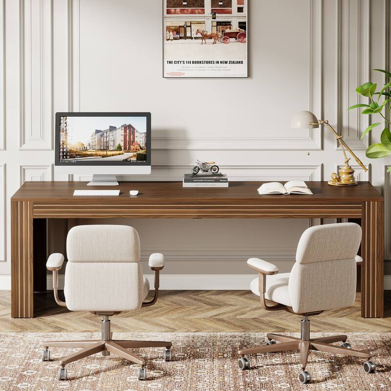79 Inch Extra Long Desk, Two Person Desk Double Desk for Home Office