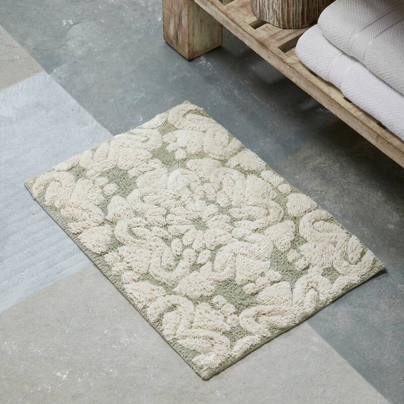 Better Trends Medallion Collection 100% Cotton 3-Pc Set Bathroom Rugs-Soft & Super Absorbent, Non-Skid Latex, Machine Washable
