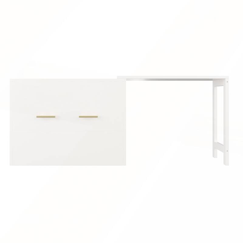 Twin Size Murphy Cabinet Bed with Adjustable Position Desk