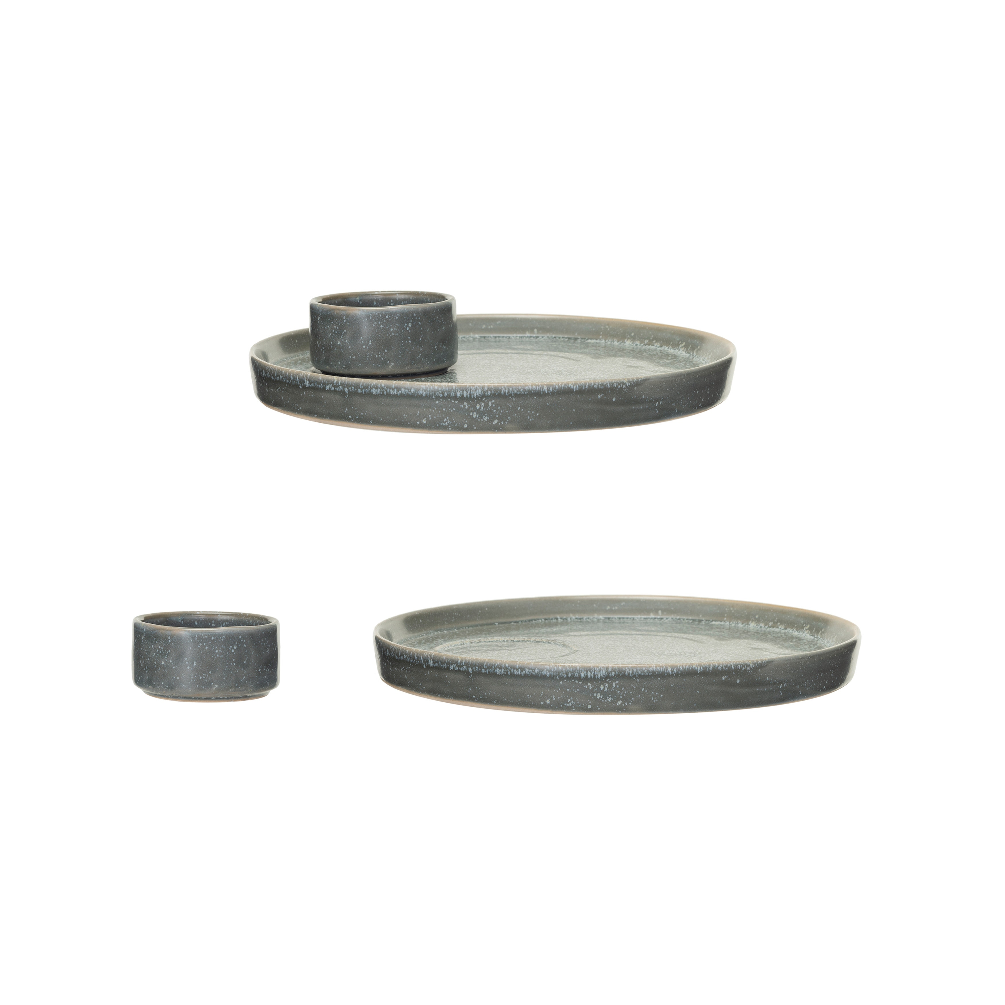 Matte Stoneware Serving Plate with Dish - 9.3