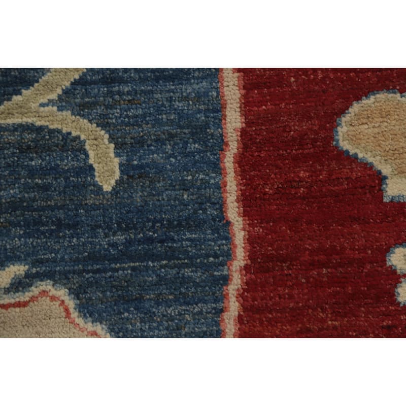 Hand Knotted Oriental 100% Wool Carpet Transitional Floral Navy Blue & Blues Oushak Area Rug - 13' 9'' X 10' 3''
