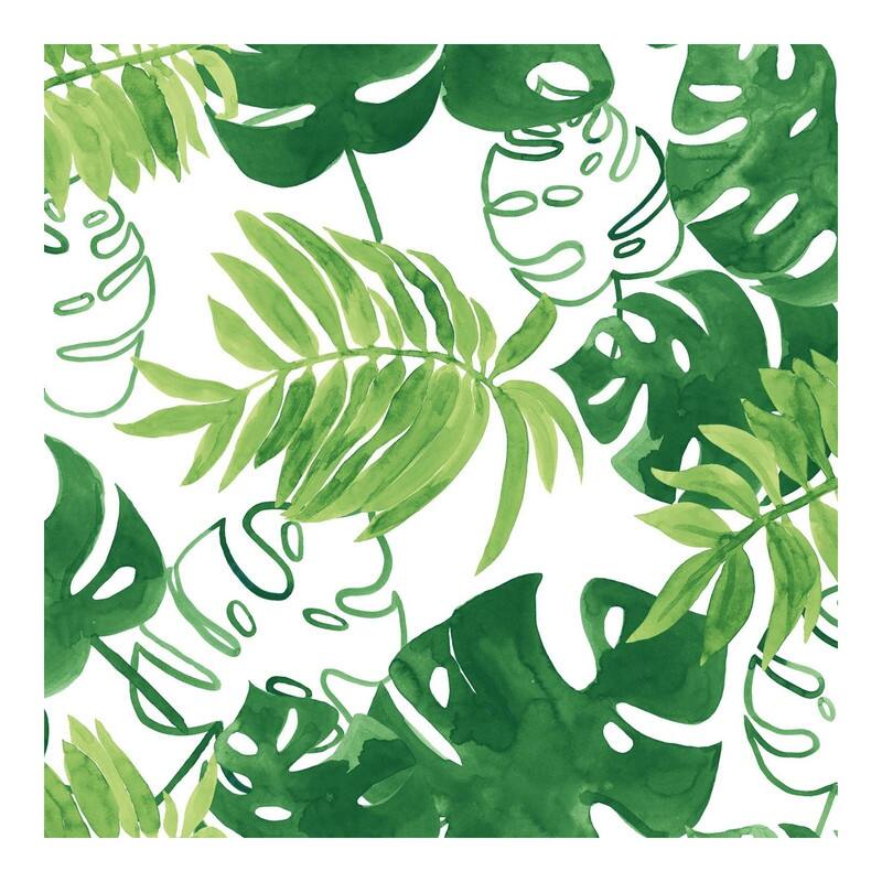 ESTA Home Patti Green Leaves Wallpaper - 20.5 x 396 x 0.025