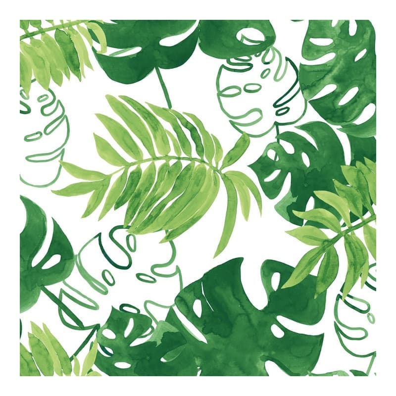 ESTA Home Patti Green Leaves Wallpaper - 20.5 x 396 x 0.025