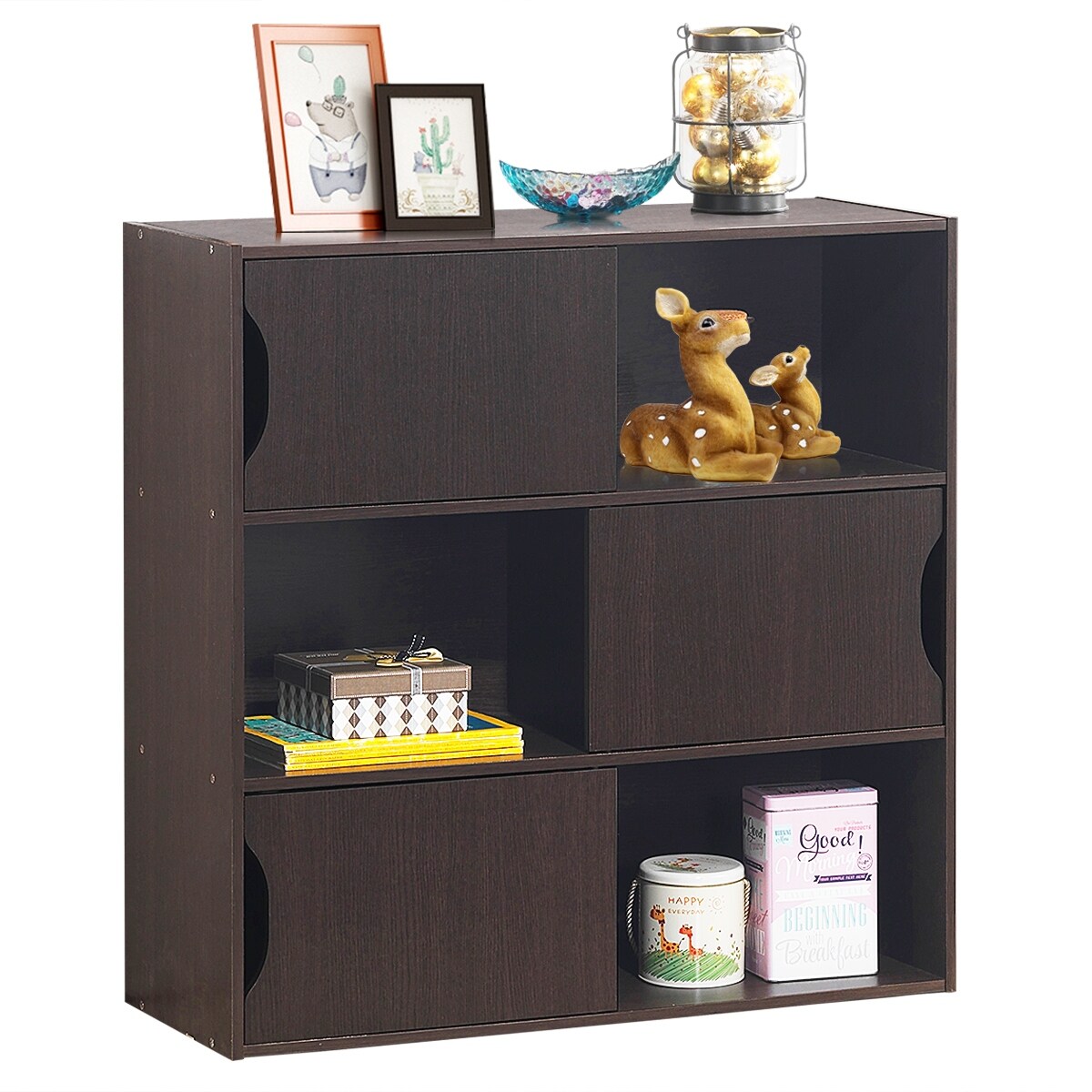 Shop Costway 3 Tier Storage Shelf Cabinet Organizer Display Unit