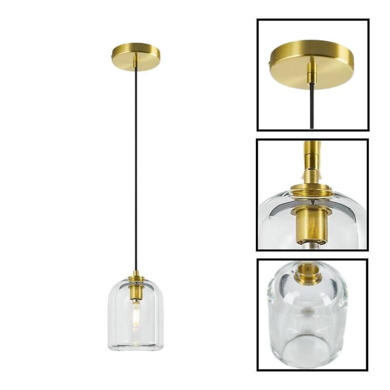 3 Pack hanging light gold bulbs light Crystal pendant light