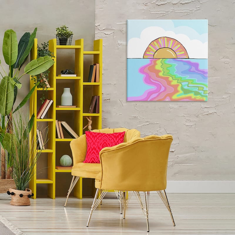 Stupell Swirling Rainbow on Sea Surface Canvas Wall Art Design By Katie Conley