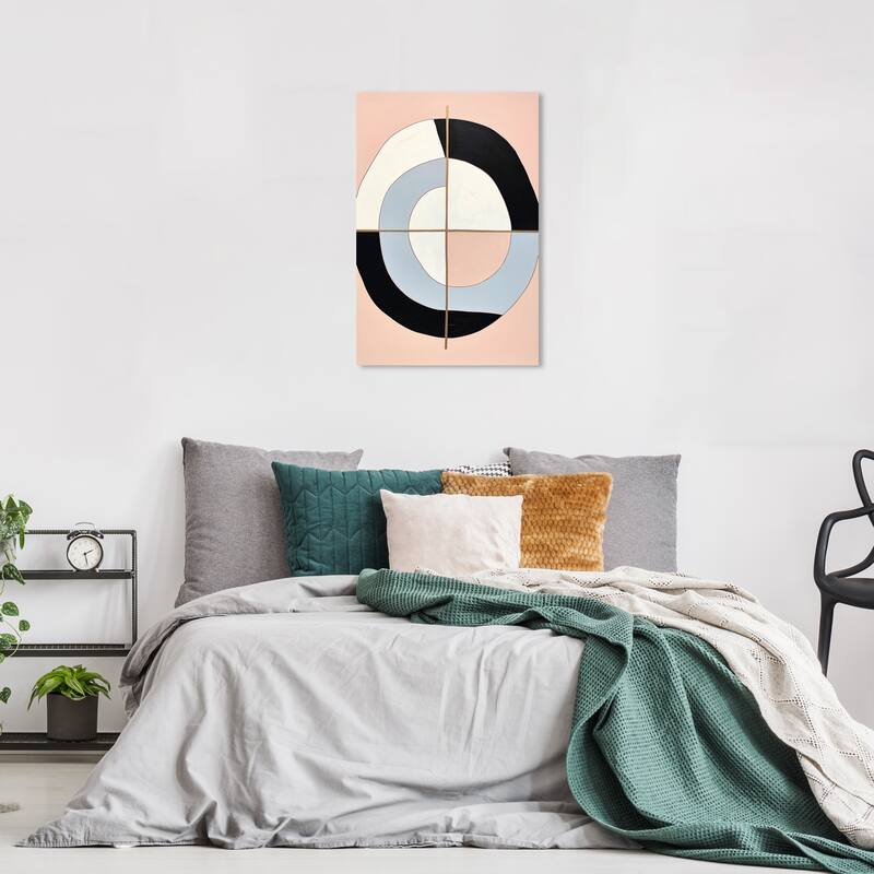 Wynwood Studio Canvas Abstract Stop it Black and Light Pink Modern & Contemporary Wall Art Canvas Print - 24 x 16