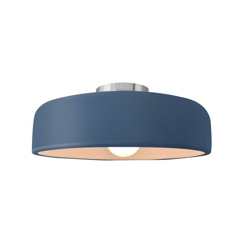 Justice Design Radiance - Medium Spire Semi-Flush Light - Midnight Sky/Brushed Nickel
