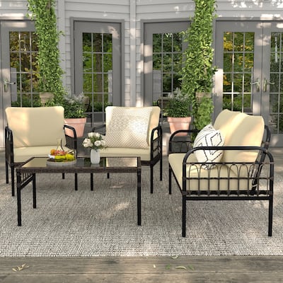 4/8 PCS Patio Furniture Set Outdoor Conversation Bistro Set