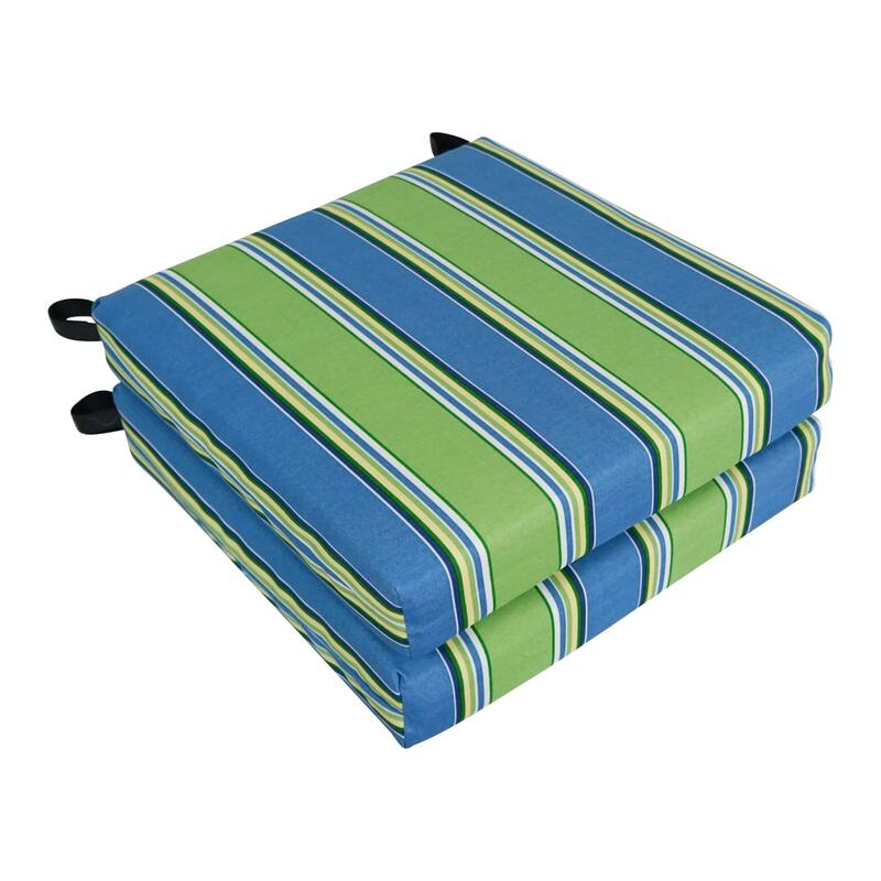 16-inch Indoor/Outdoor Chair Cushions (Set of 2) - 16 x 16 - Haliwell Caribbean
