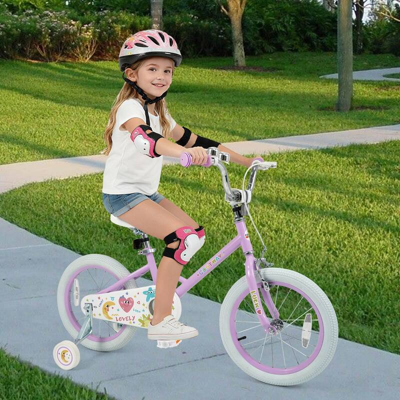 Costway 12/14/16/18 Inch Kids Bike for Girls Boys Age 3-8 Years with - See Details