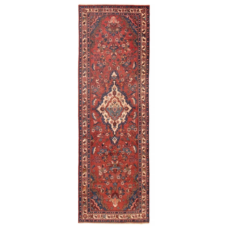 ECARPETGALLERY Hand-knotted Andelz Red Wool Rug - 3'3 x 9'10 - Red - 3'3 x 9'10