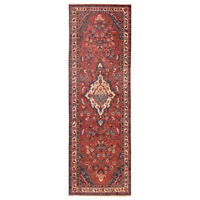 ECARPETGALLERY Hand-knotted Andelz Red Wool Rug - 3'3 x 9'10