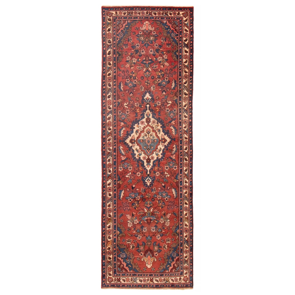 ECARPETGALLERY Hand-knotted Andelz Red Wool Rug - 3'3 x 9'10