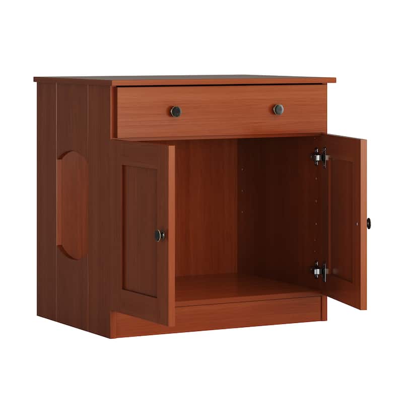 Palace Imports 100% Solid Wood Ziva 2-Door Cat Litter Box Enclosure with 2-Drawers