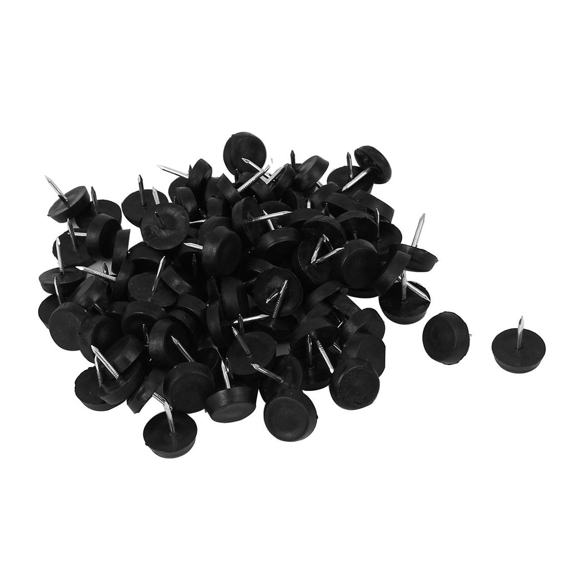 Plastic Chair Table Glide Nail Black 100 Pcs for Furniture Feet