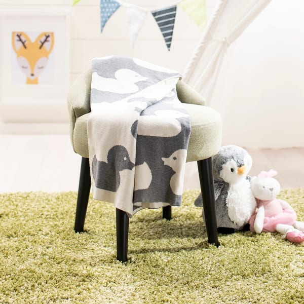 slide 1 of 1, SAFAVIEH Baby Collection Duckie Throw - Grey / White - 32" x 40" - 32" x 40"