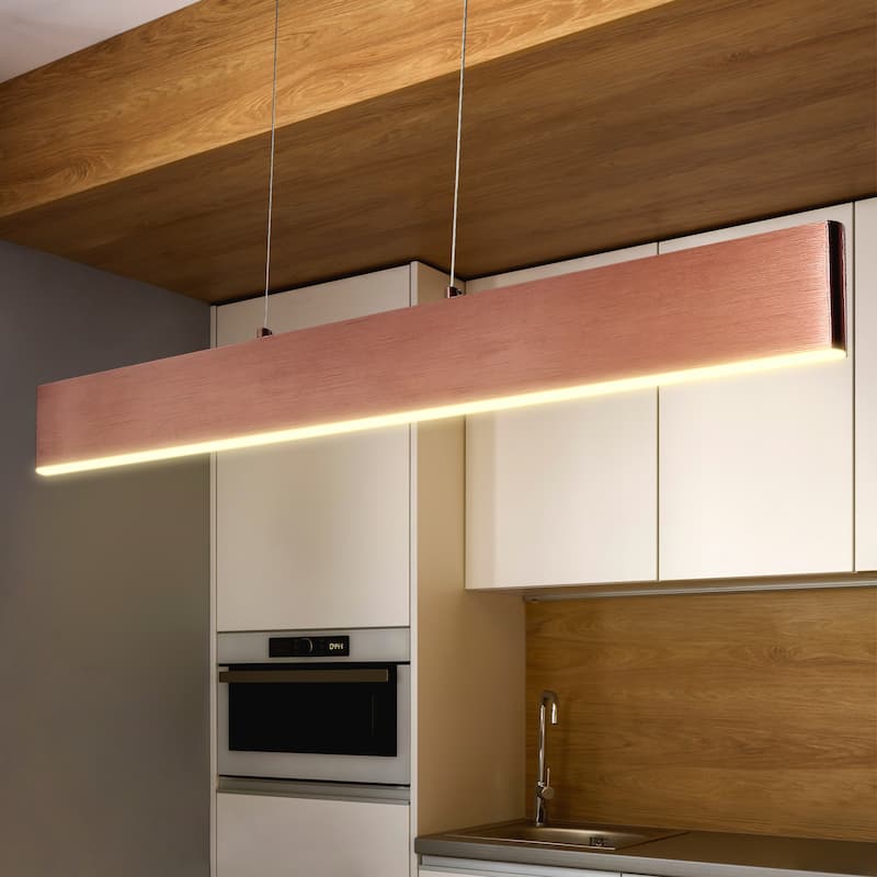 Julian 40" Dimmable Adjustable Integrated LED Metal Linear Pendant, by JONATHAN Y - 32" - Anodized Bronze