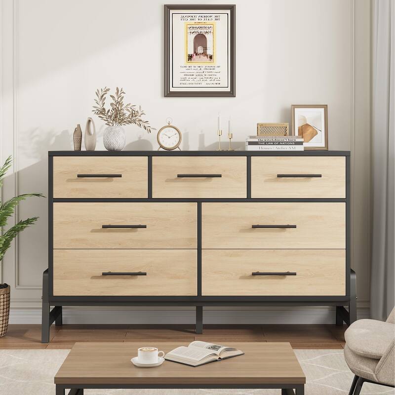 4/6/7 Drawer Dresser for Bedroom, Freestanding Wooden Storage Chest