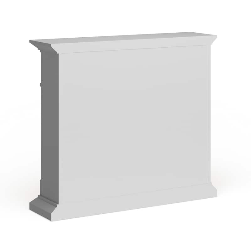 SEI Furniture Helliwell Electric Media Fireplace with White Faux Stone Mantel and Media Storage