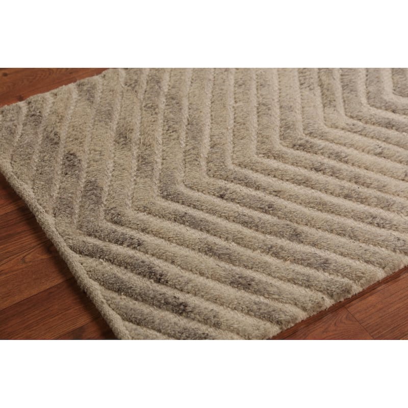 Chevron Style Moroccan Oriental Foyer Rug Handmade Wool Carpet - 2'0"x 3'0"