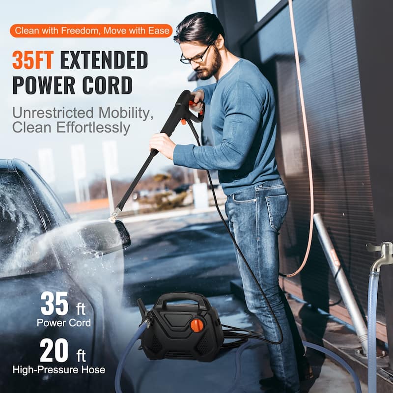 Electric Pressure Washer Portable Cleans Cars/Fences/Patios/Furniture/Floor/Window - 2150 PSI 14.55 pounds